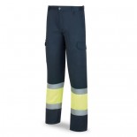 Pantalón alta visibilidad con interior acolchado amarillo/azul marino 388-PFY/AA